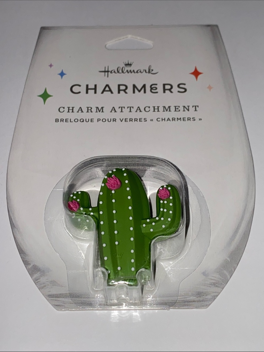 Hallmark Green Cactus Charm Attachment with Pink Blossoms